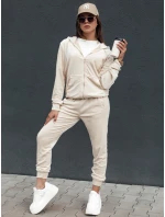 Dámský velurový komplet ecru Dstreet model 21978677 - FashionStreet