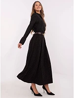 Elegantní maxi sukně s ozdobným lemem černá (19720)