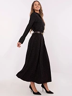 Elegantní maxi sukně s ozdobným lemem černá (19720)