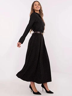 Elegantní maxi sukně s ozdobným lemem černá (19720)
