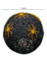 DEKORATIVNÍ KOULE VEDLA PAVOUK LAMPA 15CM HALLOWEEN ČERNÁ