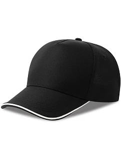Atlantis Headwear Recy Five Piping 5 panelová sandwich kšiltovka 33.0282 black/white