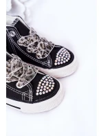 Dětské Tenisky Se Zirkony Černé Smile