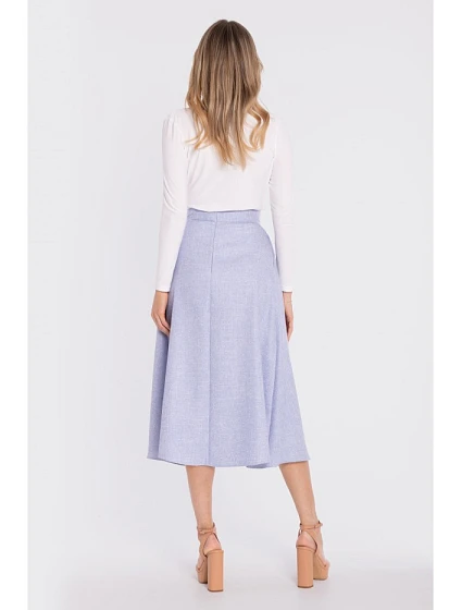 model 22152184 Vzorovaná midi sukně s vysokým pasem světle modrá - STYLOVE