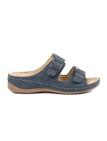 Trendy dámské  sandály modré na klínku