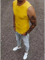 Pánská košile bez rukávů bez potisku žlutá Dstreet RX4920