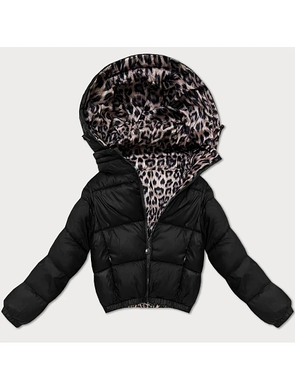 Dámská oboustranná krátká bunda Minority black camouflage (M6-6001-1) Dámská oboustranná krátká bunda Minority black camouflage (M6-6001-1)