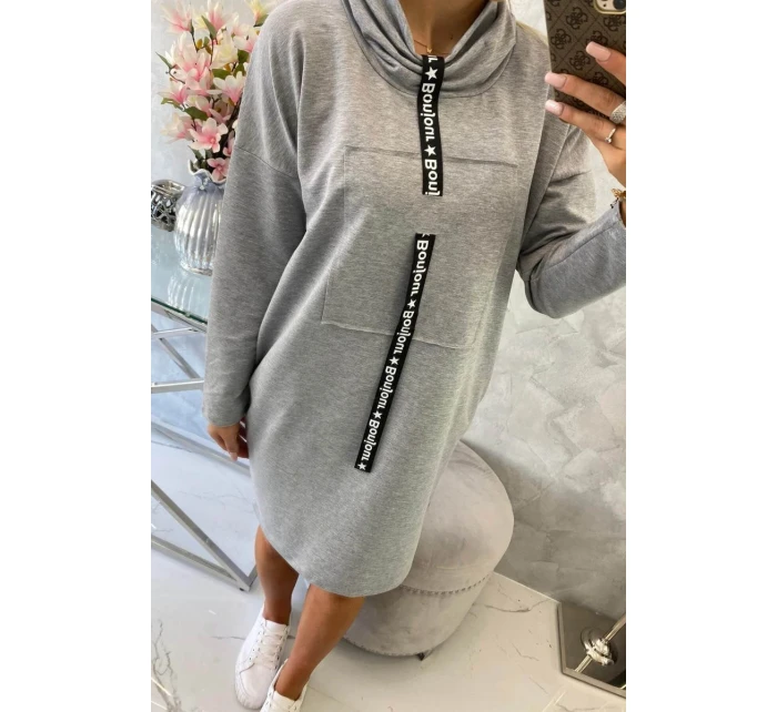 Šaty s kravatou šedé