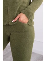 Dvoudílný svetrový set z alpaky v barvě khaki