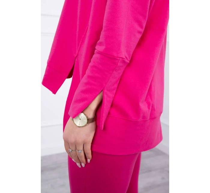 Souprava s oversize halenkou fuchsiové barvy