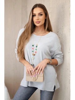 Halenka s náhrdelníkem šedý