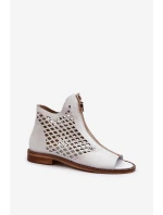 Ažurové Sandály Na Zip Bílé model 21659870 - Zazoo