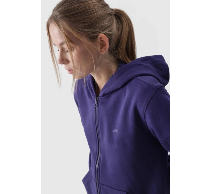 Dámská Mikina S Kapucí Rozepínací Bavlněná 4F Šedá 4FWMM00TSWSF1467-27M