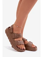 Dámské pěnové sandály na platformě Big Star TT274A035 hnědé Dámské pěnové sandály na platformě Big Star TT274A035 hnědé