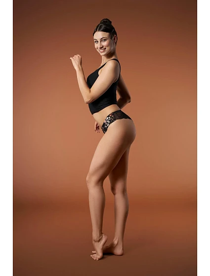 Tanga Peggy Brown spodní díl bikin - Julimex Tanga Peggy Brown spodní díl bikin - Julimex