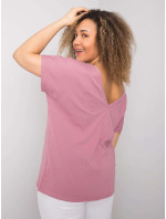 Bavlněné tričko v barvě špinavě růžové ve větší velikosti