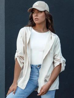 Dámská přechodná bunda s kapucí MANDIA light beige FashionStreet TY4479
