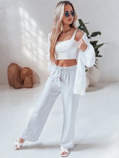 Dámské látkové kalhoty LINESSA white Dstreet UY2646