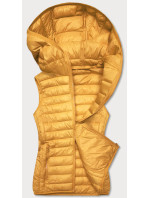 Žlutá prošívaná dámská vesta s kapucí (13072-333)