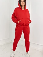 Zateplená sada mikinových + kalhot červený