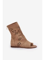 Zazoo Dámské Semišové Sandály S Na Zip Béžové model 21682066 - Boto Zazoo Dámské Semišové Sandály S Na Zip Béžové model 21682066 - Boto