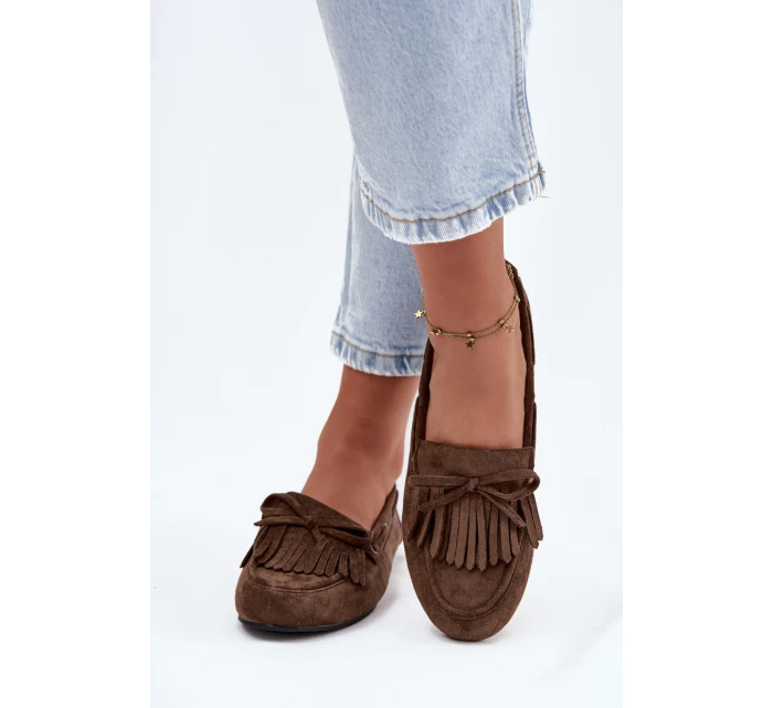 Dámské s třásněmi a mašlí tmavě zelené model 21709124 - Boto Dámské s třásněmi a mašlí tmavě zelené model 21709124 - Boto