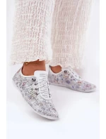 Dámské polobotky z přírodní kůže se vzorem Artiker – bílé Dámské polobotky z přírodní kůže se vzorem Artiker – bílé