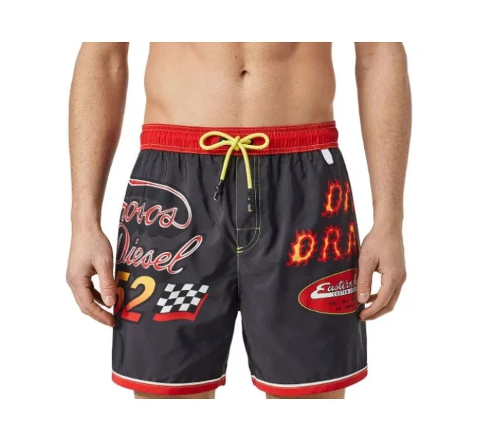 Pánské koupací kraťasy - A03880-0QEAL-900 - černá/červená - Diesel Pánské koupací kraťasy - A03880-0QEAL-900 - černá/červená - Diesel