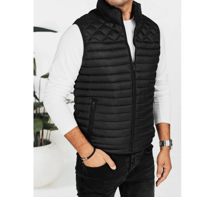 Pánská prošívaná vesta černá model 21991546 - Dstreet