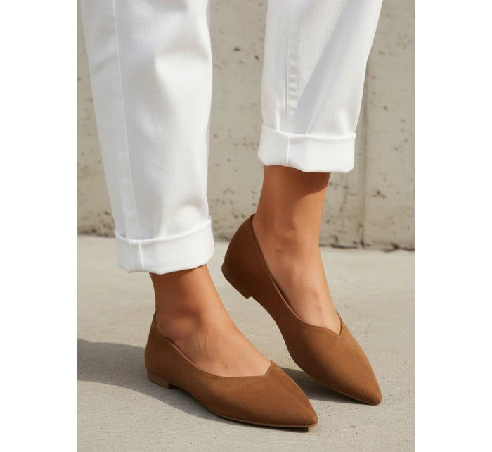 Baleriny damskie w brązowe model 22014015 - FashionStreet