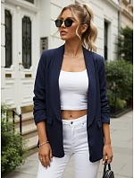 Żakiet damski klasyczny z rękawem granatowy model 22203553 - FashionStreet