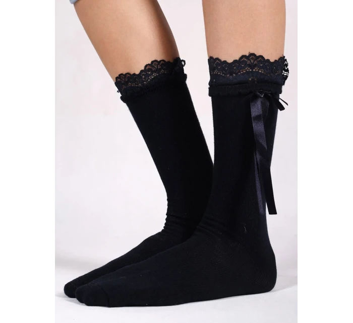 YOCLUB SKA-0163G Dívčí podkolenky s mašlí 31-34