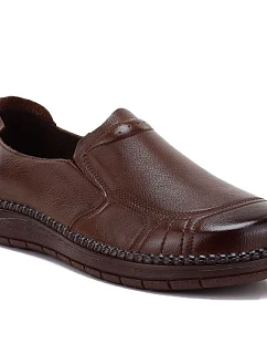 Pohodlné dámské kožené hnědé nazouvací polobotky model 22343117 - VINCEZA