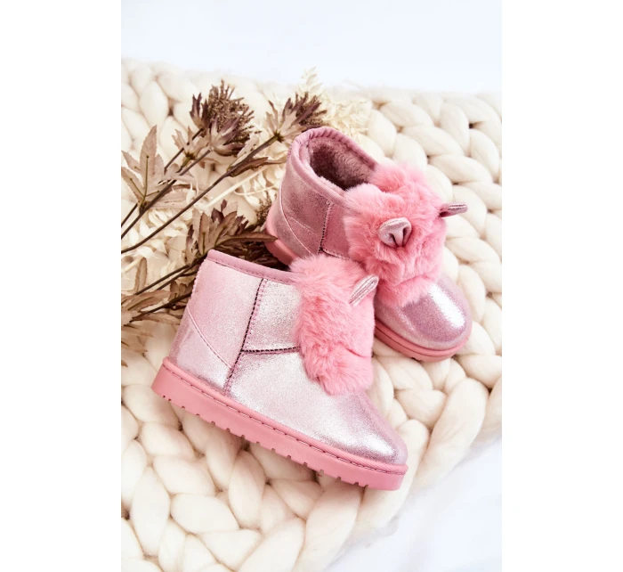 Dívčí Sněhové Boty S Kožešinou S Růžový Betty model 21605032 - Boto