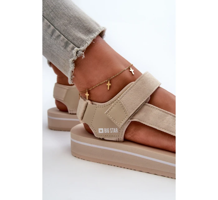 Dámské sandály na platformě Big Star NN274A535 béžové Dámské sandály na platformě Big Star NN274A535 béžové