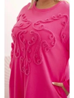 Dámská Plus Size s výšivkou růžová model 21282639 - K-Fashion