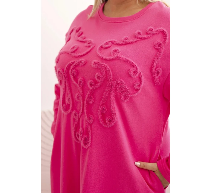 Dámská Plus Size s výšivkou růžová model 21282639 - K-Fashion
