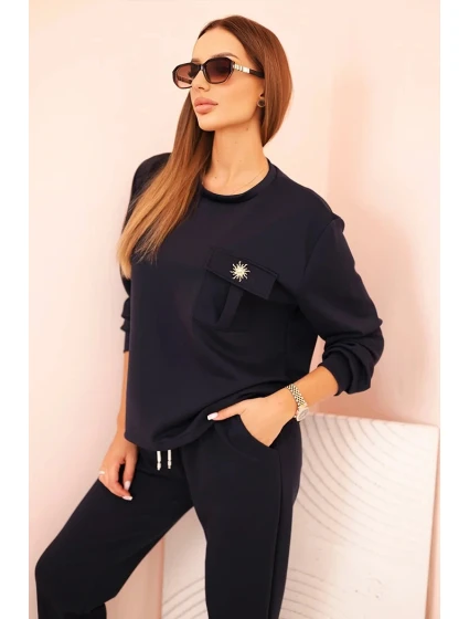 Komplet dámský máslový mikina a kalhoty s gumou granátový Komplet dámský máslový mikina a kalhoty s gumou granátový