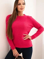 Dámský svetr z baby alpaky s dlouhým rukávem fuchsie