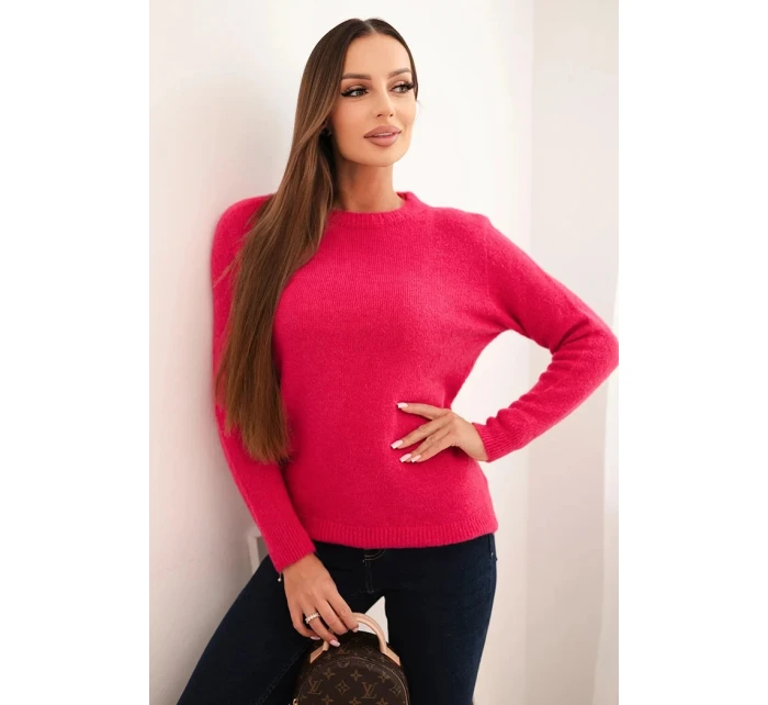 Dámský svetr z baby alpaky s dlouhým rukávem fuchsie