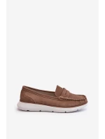 Sametové mokasíny na platformě hnědé Sergio Leone SP012