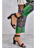 Lesklé sandály na podpatku Černé Maxim Lesklé sandály na podpatku Černé Maxim