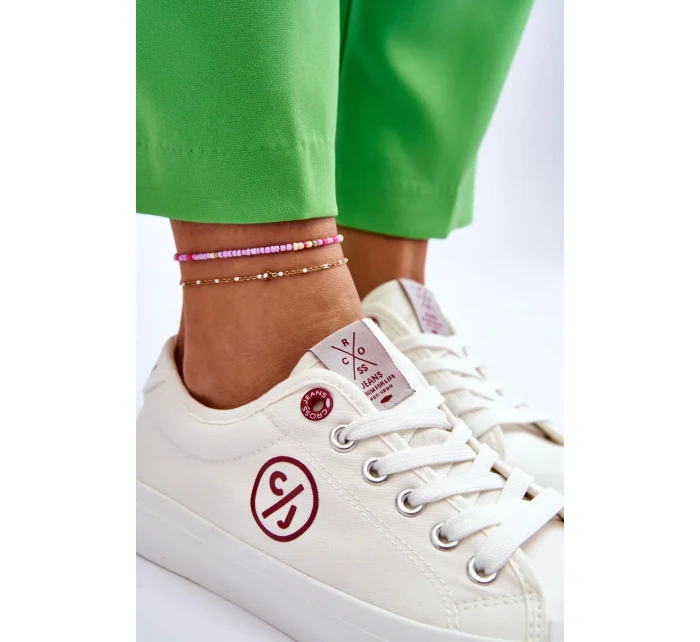 Dámské Cross Jeans Fabric Sneakers LL2R4043 Bílé