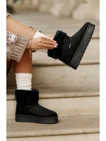 Sněhule Na Platformě S Kožešinou Big Star Černé