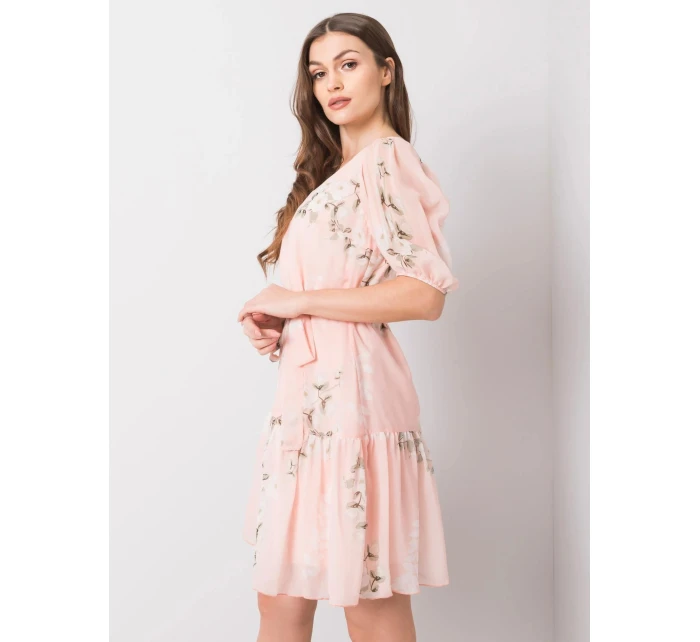 Dámské květované šaty LK SK 508129.06X Pudr růžová - Lakerta