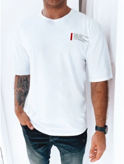 Pánské bílé tričko s potiskem FashionStreet RX5302