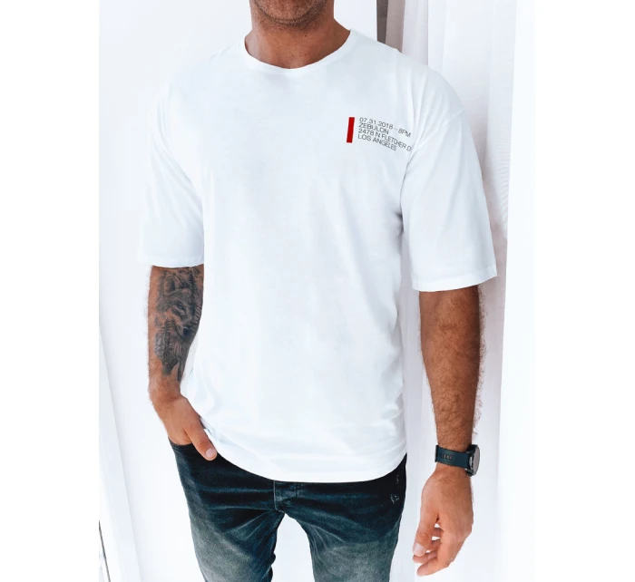 Pánské bílé tričko s potiskem FashionStreet RX5302