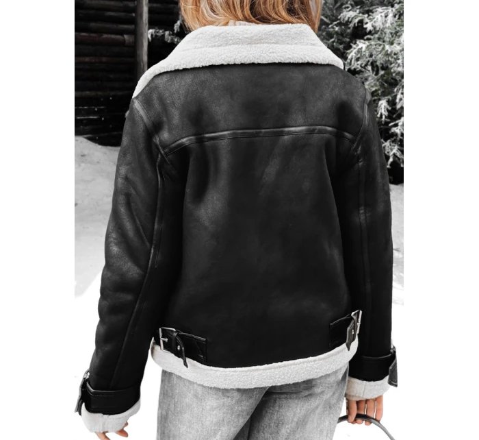 Dámská bunda ramones s ovčí kůží černá model 21994606 - Dstreet