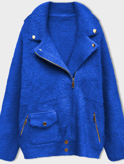 Krátká vlněná bunda typu "alpaka" v chrpové barvě (553)
