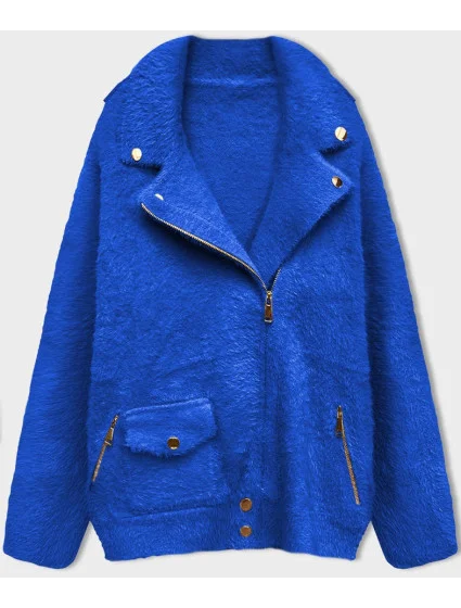 Krátká vlněná bunda typu "alpaka" v chrpové barvě model 18420063 - MADE IN ITALY